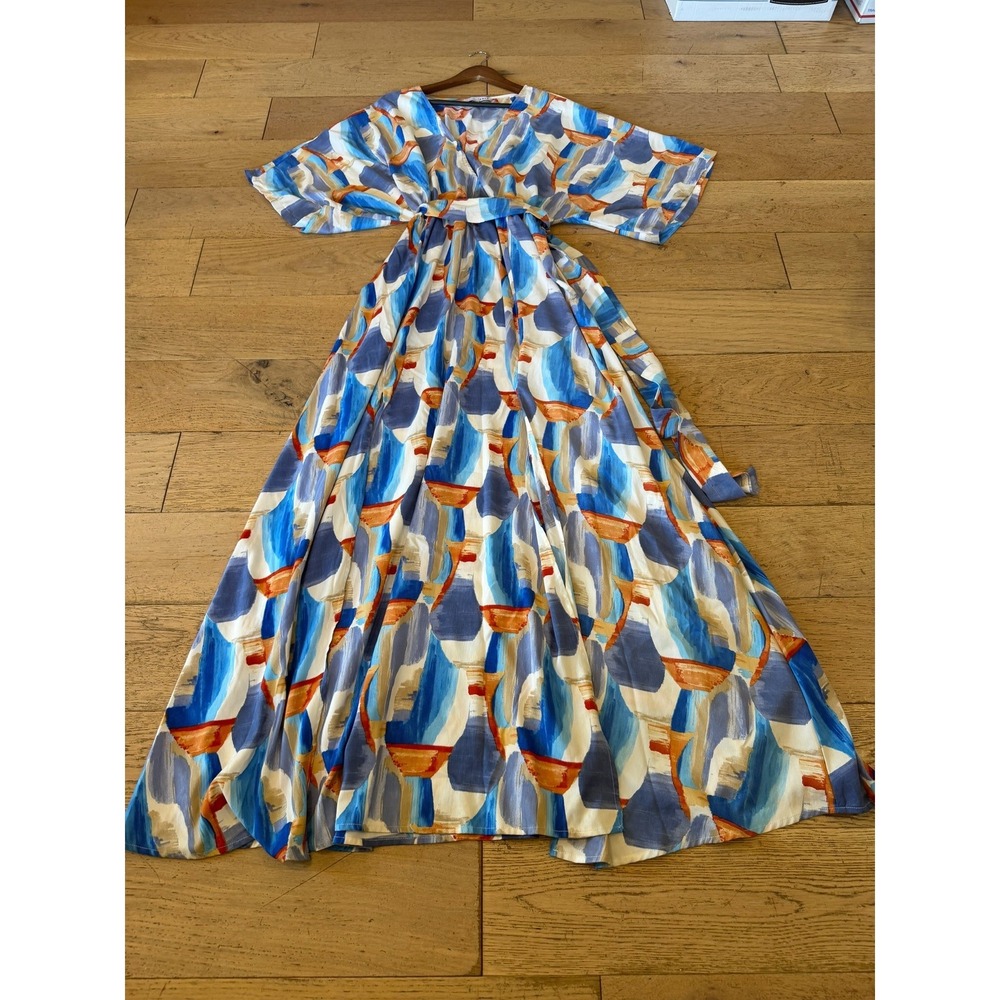 Baltic Born Morgan Maxi Dress Abstract Brushstroke Wrap Maxi Size XXXL (1337)